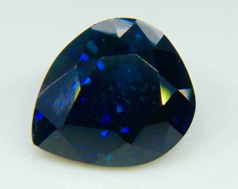 Natural Deep Blue Green Sapphire | Pear Cut | 0.84 Carat | 6.18x5.37 mm | Loose Sapphire | Unset Stone | Sapphire Gemstone