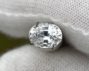 Loose White Sapphire | Colourless Sapphire | Oval Cut | 7.21x5.56 mm | 1.21 Carat | Engagements | Ceylon Sapphire | White Diamonds Alternati