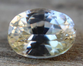 Loose Sapphire with Yellow Hint | Sapphire | Oval Cut | 7.33x5.28 mm | Engagements | Ceylon Sapphire | White Diamonds Alternate