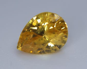 Natural Vivid Yellow Sapphire 1.07ct, Pear Cut Ceylon Gemstone, Eye Clean Loose Sapphire for Engagement Ring, Heated