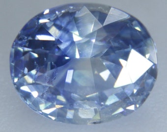 Natural Blue White Sapphire | Oval Cut | 7.15x5.95 mm | 1.60 Carat | LOOSE SAPPHIRE | Natural Bi Colour Gemstone | Natural Sapphire Gemstone
