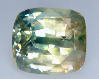 4.06ct Parti Sapphire: Bi-Color Antique Cushion Cut Ceylon Gemstone