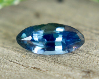 Natural Blue Sapphire | Marquise Cut | 8.67x4.07 mm | 0.83 Carat | Unheated Untreated Sapphire | Unique Bi Colour Sapphire Ring |