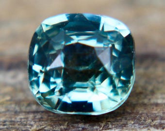 Natural Green Sapphire | Cushion Cut | 1.03   Carat | 5.40x5.13 mm | Loose Corundum | Engagement Rings | Sapphire Ring | Loose Gemstones