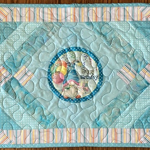 Gnome happy birthday table runner