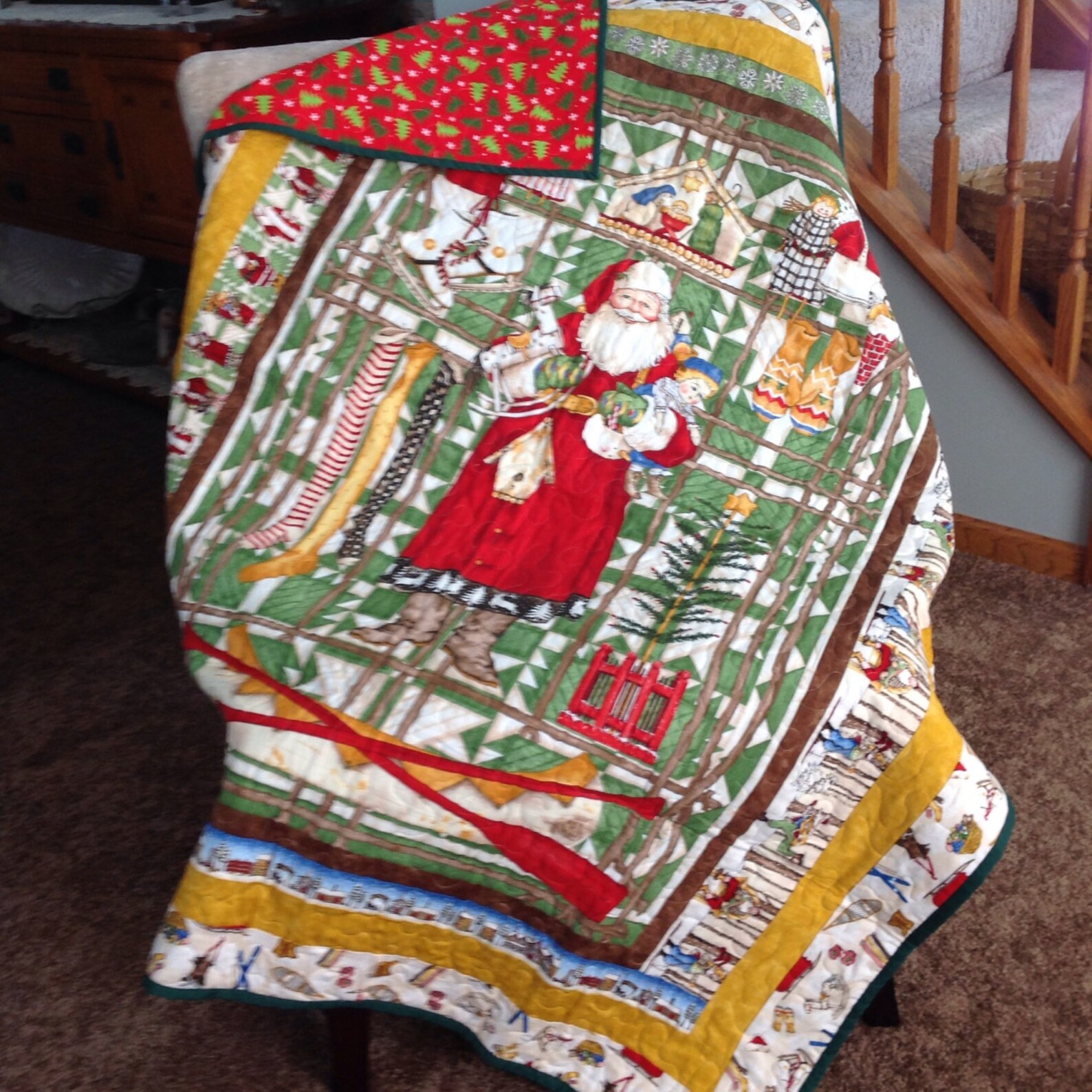 Woodsy Santa Quilt - Etsy