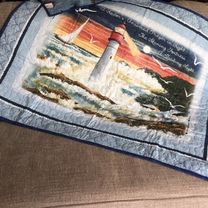 Lighthouse lap quilt or wall hanging