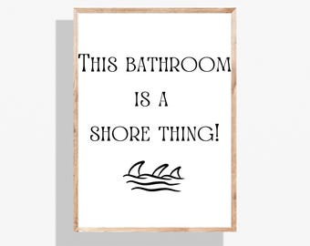 Beach Bathroom Wall Art | Ocean, Coastal, Nautical Bathroom Print | Digital Download Poster for Spa, Home, Restroom & Guest Toilet