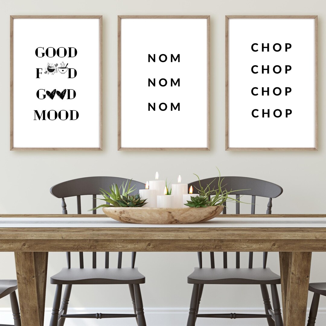 Kitchen Posters Set Kitchen Wall Art Set, 3 Printable Posters, Dining Room Ideas, Home ...