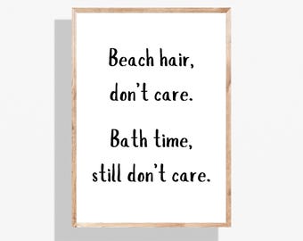 Beach Bathroom Wall Art | Ocean, Coastal, Nautical Bathroom Print | Digital Download Poster for Spa, Home, Restroom & Guest Toilet