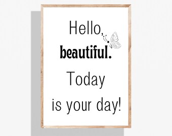 Motivational Bathroom Poster Print | Funny, Minimalist, Modern Bathroom Decor | Digital Download for Home, Toilet, Spa or Guest Bath