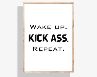 Motivational Bathroom Poster Print | Funny, Minimalist, Modern Bathroom Decor | Digital Download for Home, Toilet, Spa or Guest Bath