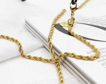 Sunglass Chain Twisted |  Sunglass Strap twisted gold  | Sunglasses Chains