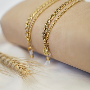 sunglass strap | Glasses chain double Strap handmade of Gold Plated chains with links | Gold Jewelry
