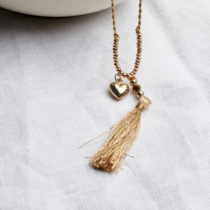 Boho Glasses Chain | Sunglass Strap with Tassel and Heart Charm | Sunglasses Strap