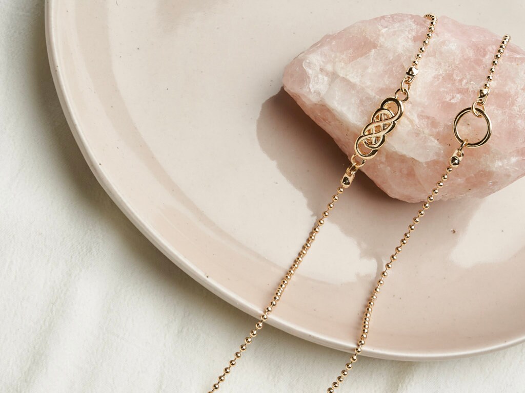Eye Glass Chain | Eyeglass Necklace with gold plated charms | Glasses…