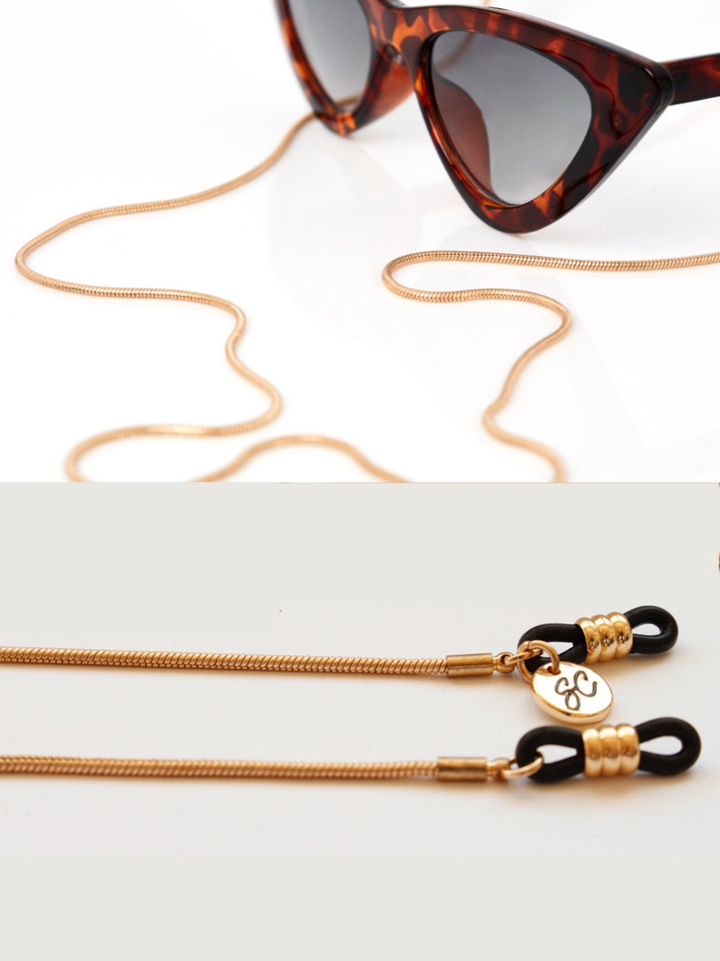 Chaîne de lunettes Bracelet de lunettes de soleil fait à la main de plaqué or Bijoux en or image 7