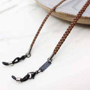 Braided Leather Glasses Strap | Unisex Sunglasses Strap | Lightweight Eyeglass String | Gift for Him