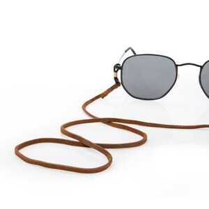 Sunglass Strap Men Unisex Sunglasses Strap suede leather brown Minimalist Glasses Strap image 4