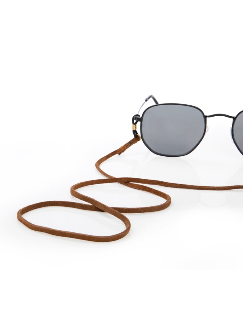Sunglass Strap Men Unisex Sunglasses Strap suede leather brown Minimalist Glasses Strap image 4