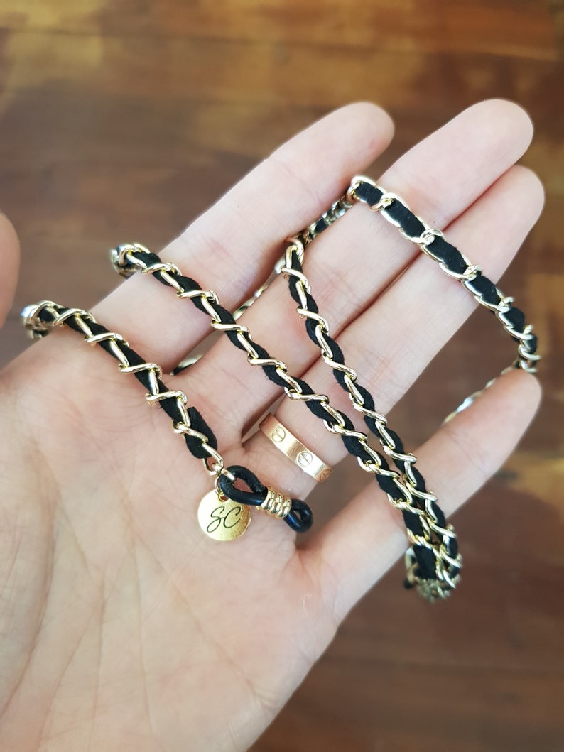 Sunglass Strap Sunglasses Strap Glasses Strap in Black-Gold rope