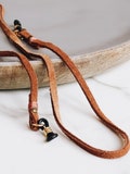 Suede Leather Sunglass Strap: Brown Minimalist Glasses Chain product logo