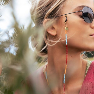 Sunglass Chain Colourful |  Sunglass Strap gold with colourful beads  | Sunglasses Chains