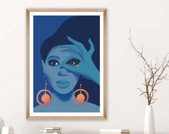 60s Model Luna | Art print | Wall Art | Art illustration | Donyale Luna | Gallery wall art