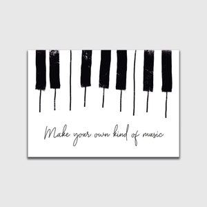 Music typography print Make your own kind of music print Piano art poster image 4