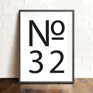 House number print | Personalised typography print | New home gift