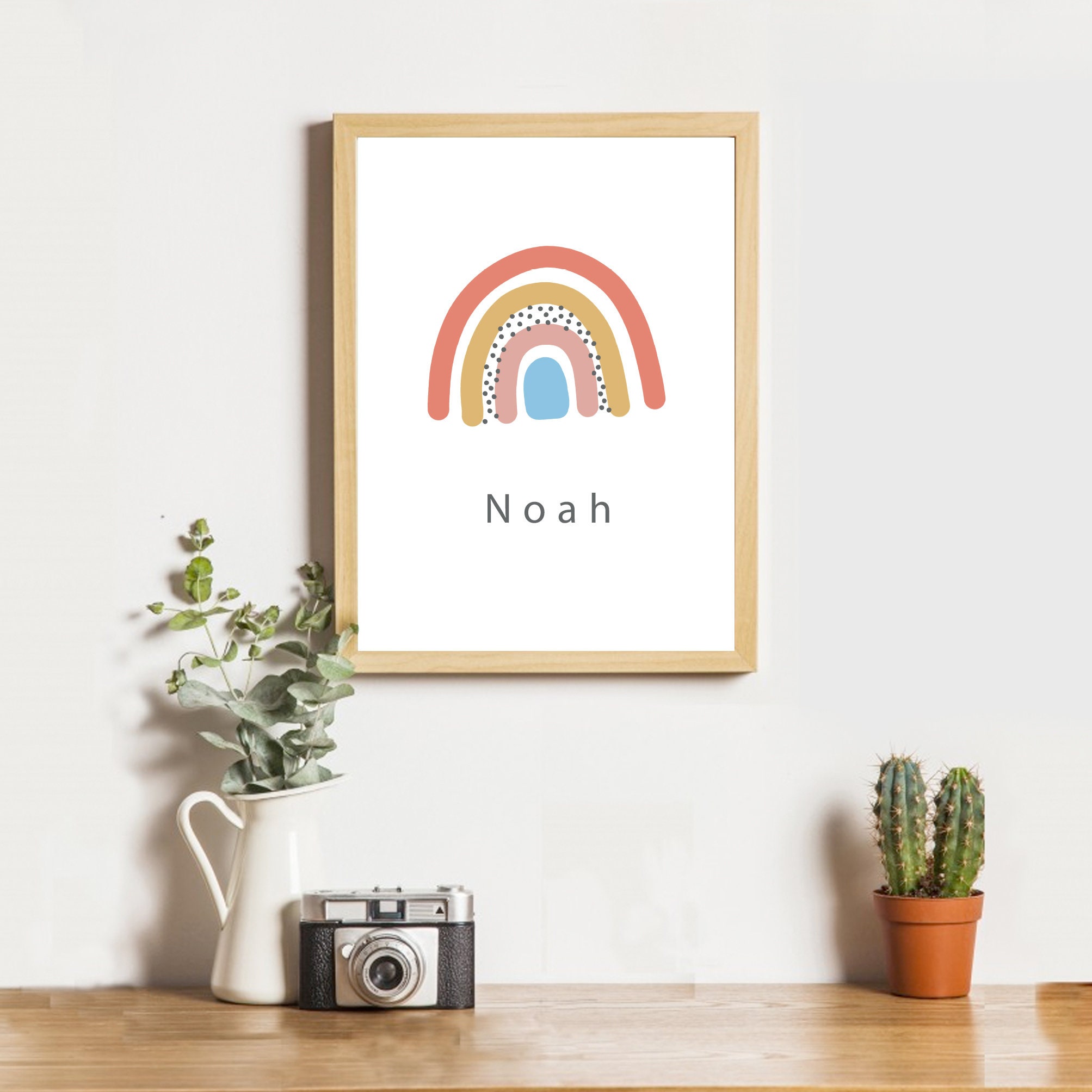 Set of 3 Prints Personalized Gifts Above Bed Decor Kids Wall Art Poster  Rainbow Nursery Name Sign Art For Kids Hub