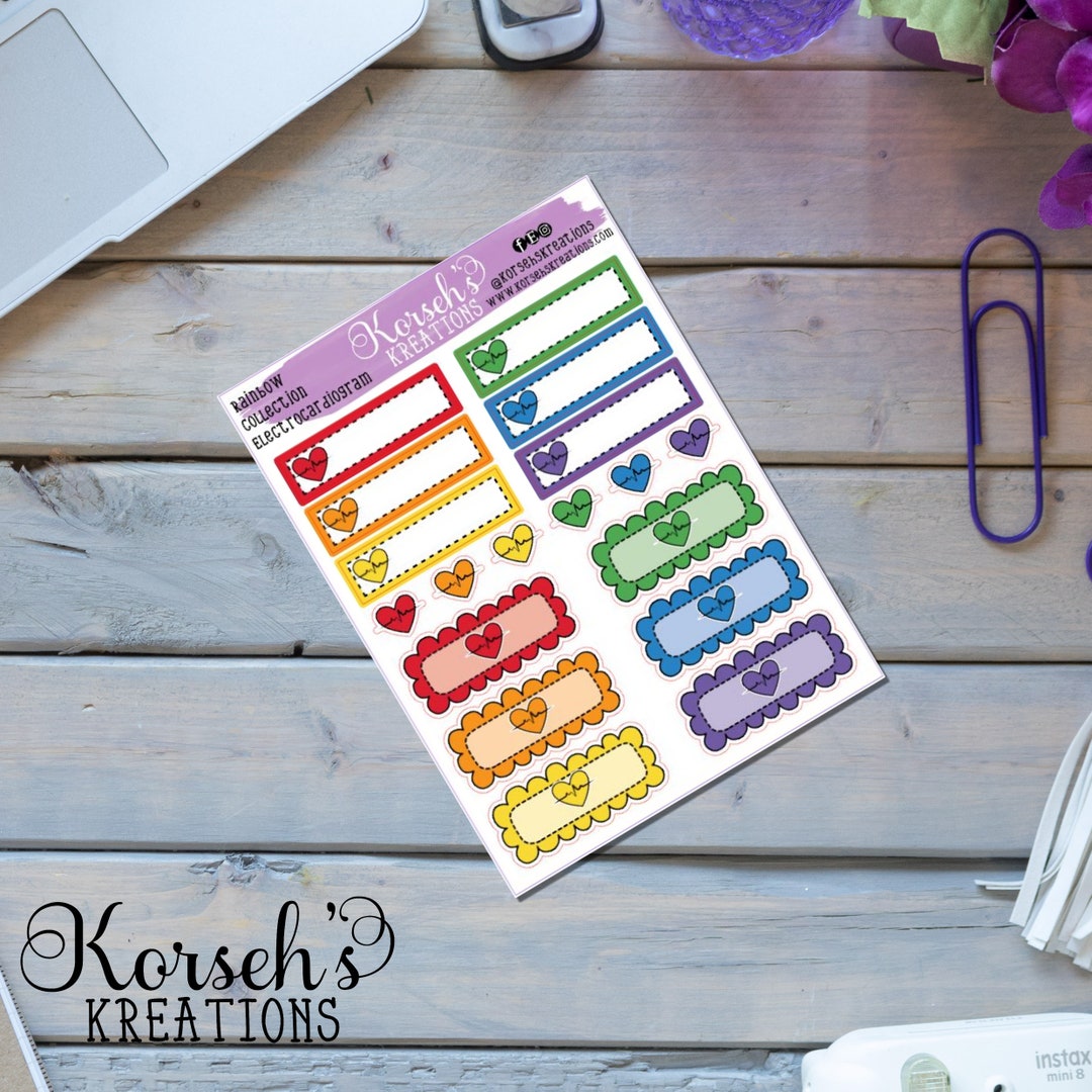Electrocardiogram Collection Electrocardiogram Collection Planner Stickers Stickers - Etsy