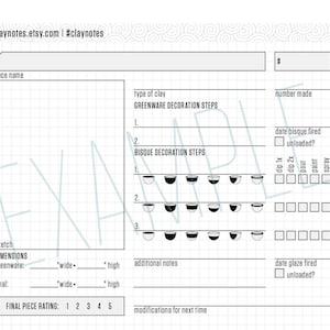 Pottery ClayNotes Print-at-Home Booklet Record your ceramics & pottery process from greenware to image 2