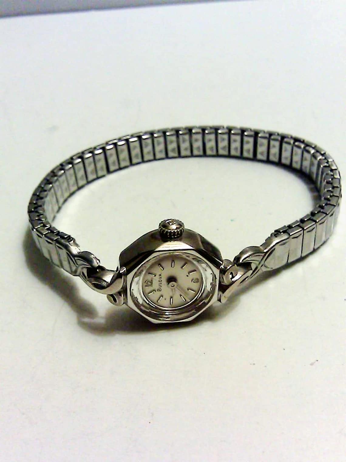 Vintage Bulova Women's Wind up Watch 10k White Gold Etsy UK