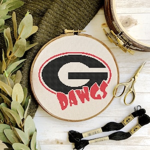 Georgia Football Counted Cross Stitch Pattern - PDF Digital Download