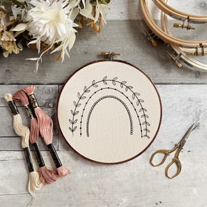 Wildflower Rainbow Nursery Embroidery Hoop Pattern - PDF Digital Download