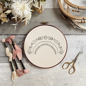 Wildflower Rainbow Nursery Embroidery Hoop Pattern - PDF Digital Download