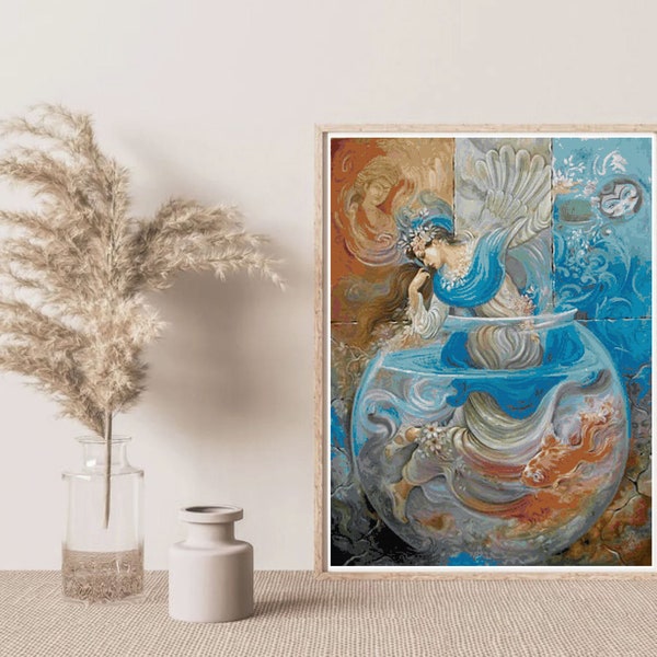 Goddess Haft-Sin Fire, Earth, Air, Water, Humans, Animals and Plants. Counted Cross Stitch Pattern - PDF Digital Download