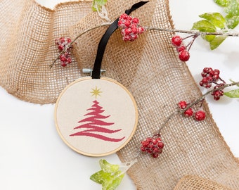 Silhouette sapin de Noël vacances n'importe quelle couleur modèle de point de croix compté - téléchargement numérique PDF