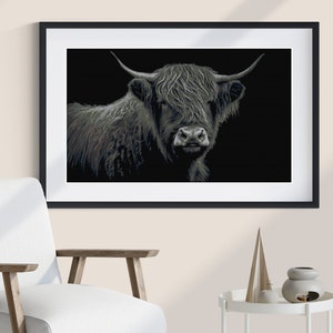 Highland Cow Full Cover Counted Cross Stitch Pattern - PDF Digital Download