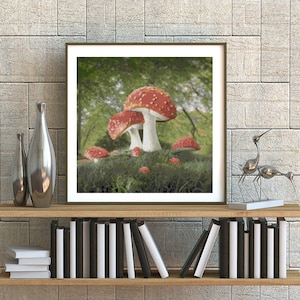 Mushroom Bouquet Flower Landscape Counted Cross Stitch Pattern - PDF Digital Download