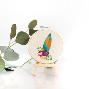 Hawaiian Hawaii Surfboard Surf Aloha Counted Cross Stitch Pattern - PDF Digital Download