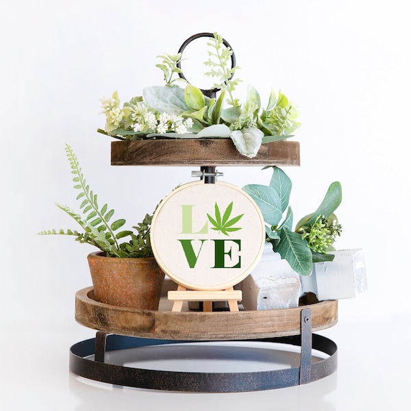 LOVE Weed Pot Blatt Zitat Kreuzstich Kreuzstich - PDF Digital Download