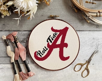 Alabama Roll Tide Football Counted Cross Stitch Pattern - PDF Digital Download