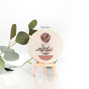 Boho Bohemian Vine Leaves Counted Cross Stitch Pattern - PDF Digital Download