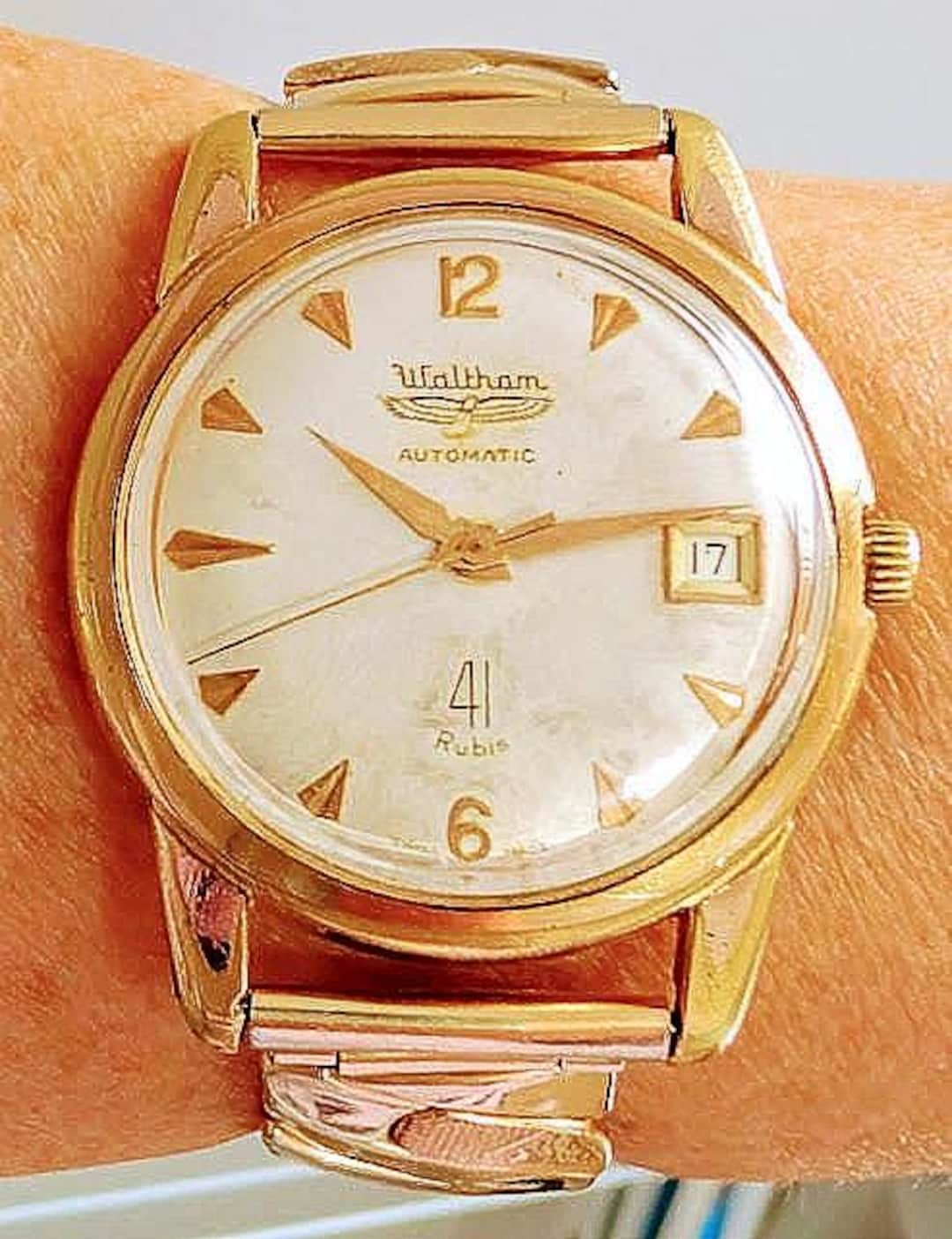 Gents 1950s Swiss GP Waltham Automatic 41J ETA 2452 Date Watch RG