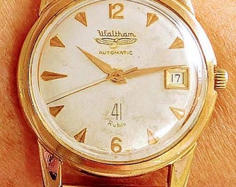 Gents 1950s Swiss GP Waltham Automatic 41J ETA 2452 Date Watch RG Montel Bracelet