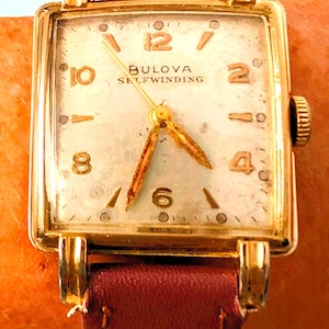 Rare Gents Swiss 1952 10K RG Bulova Self Winding cal 10 CMC 17j Watch Serviced