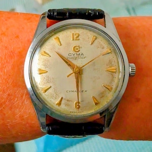 Gents 1950s Swiss SS Cyma Navystar Cymaflex Cal R459 Watch Serviced