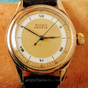 Gents Swiss Art Deco GF 1950s Wilka Geneve Peseux 190 Bullseye Watch Serviced